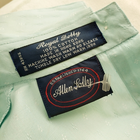 Spring Vintage Allen Solly Dress Shirt Pastel Blue Button Down Back / Size 4 - Picture 5 of 5